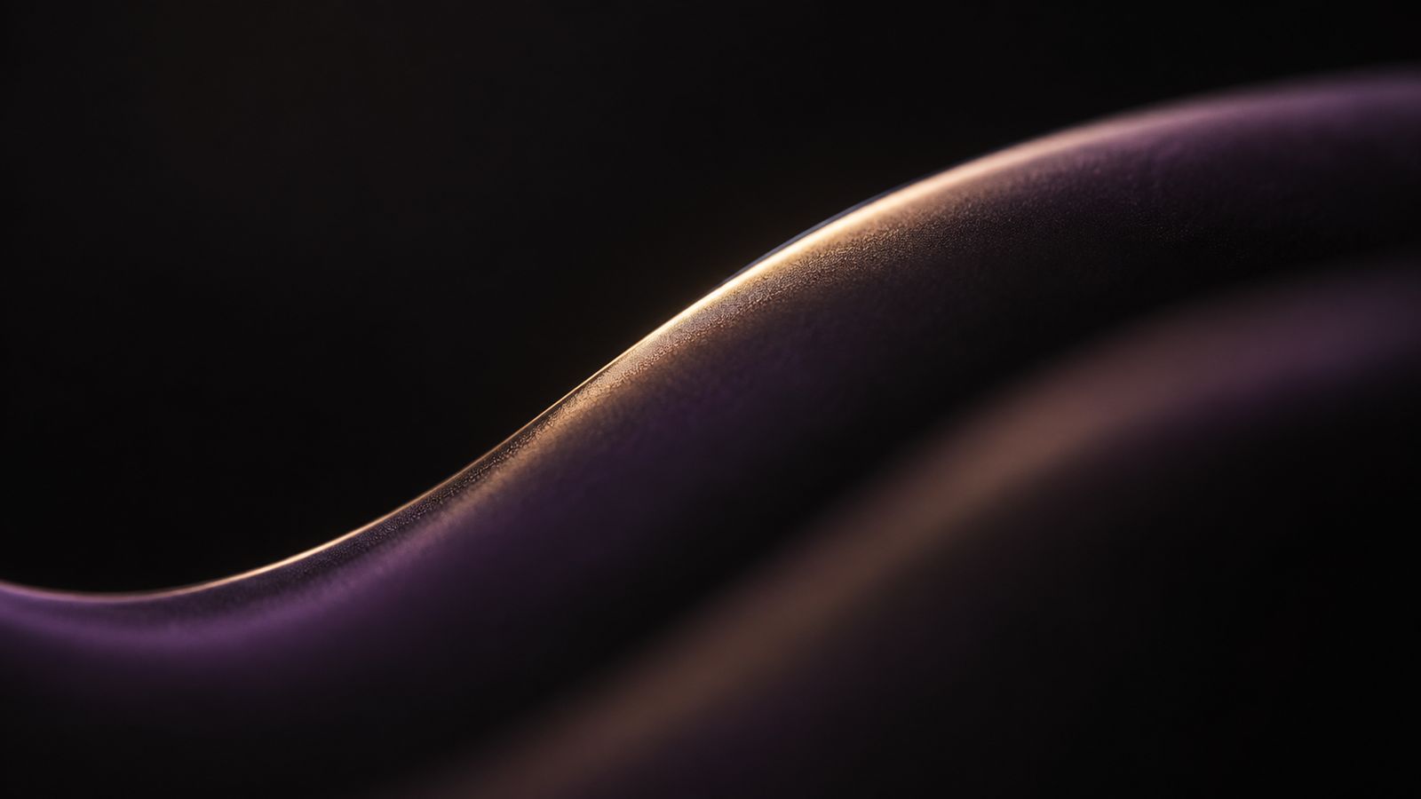 Abstract illustration: a long smooth curve sweeping upward, rimmed with gold light